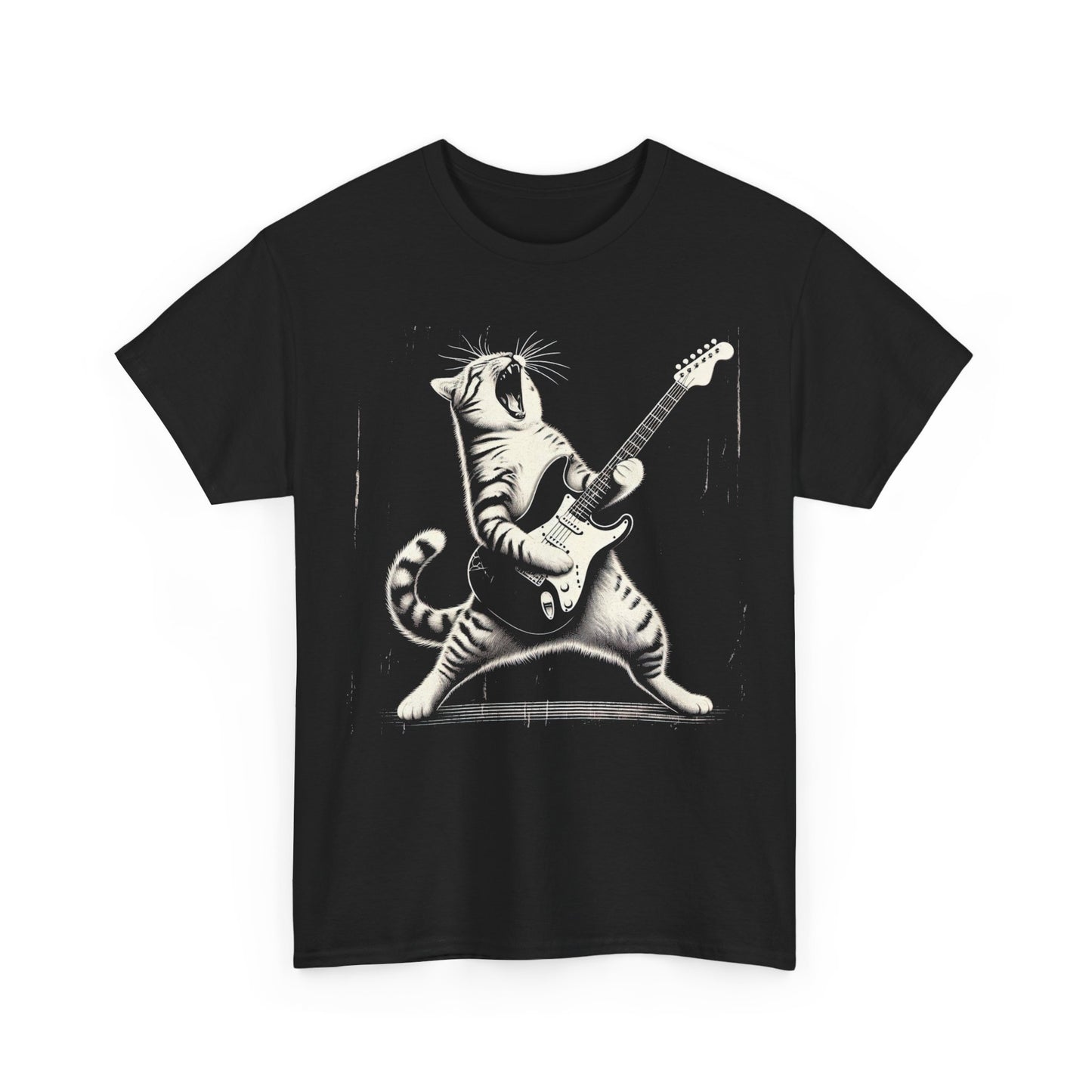 Rock Cat Playing Guitar T-Shirt